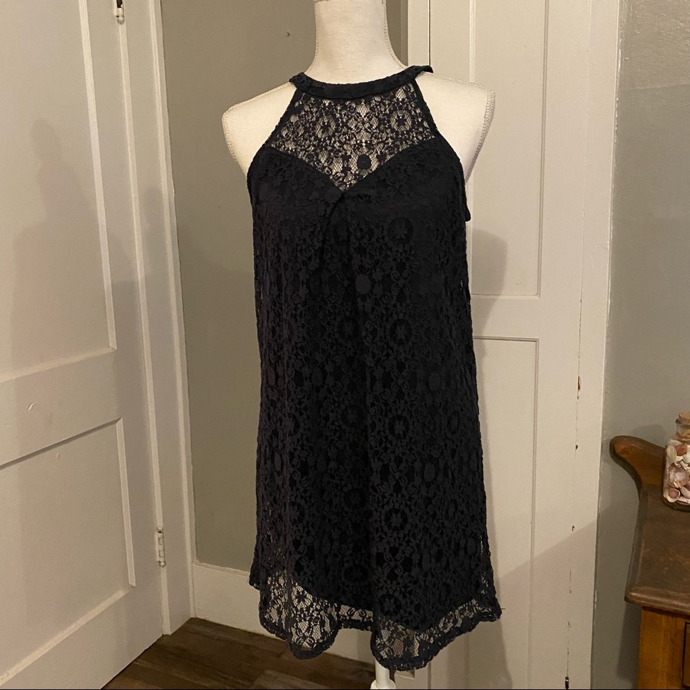 Monteau Lace Overlay Dress